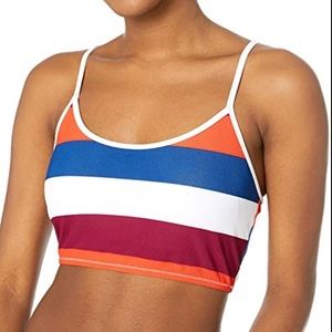 VOLCOM Stripe Search Crop Retro Bikini Top
